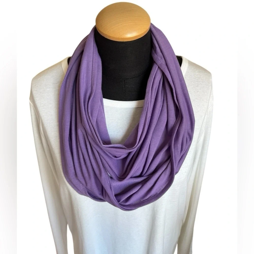 Infinity Scarf- Snood Elegant Purple One Size Necklush Circle